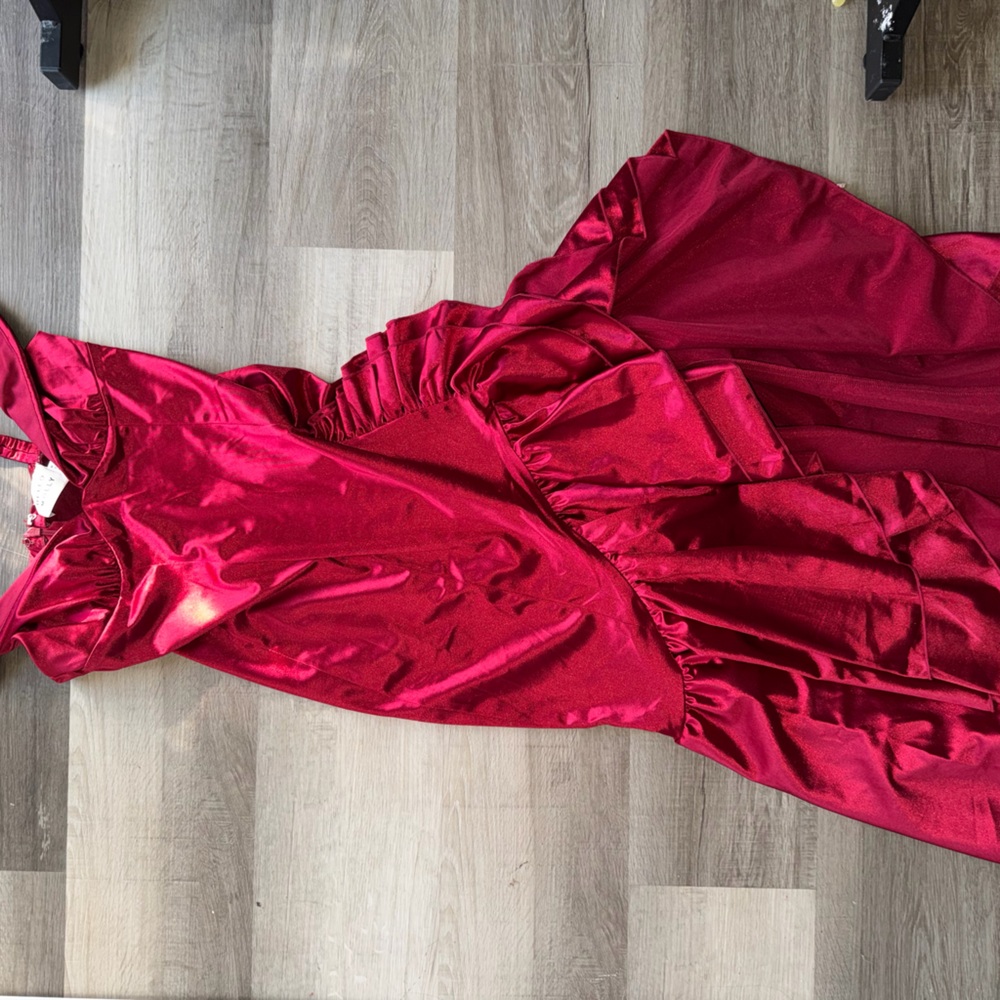Hello Molly Vibrant Red Asymmetrical Dress